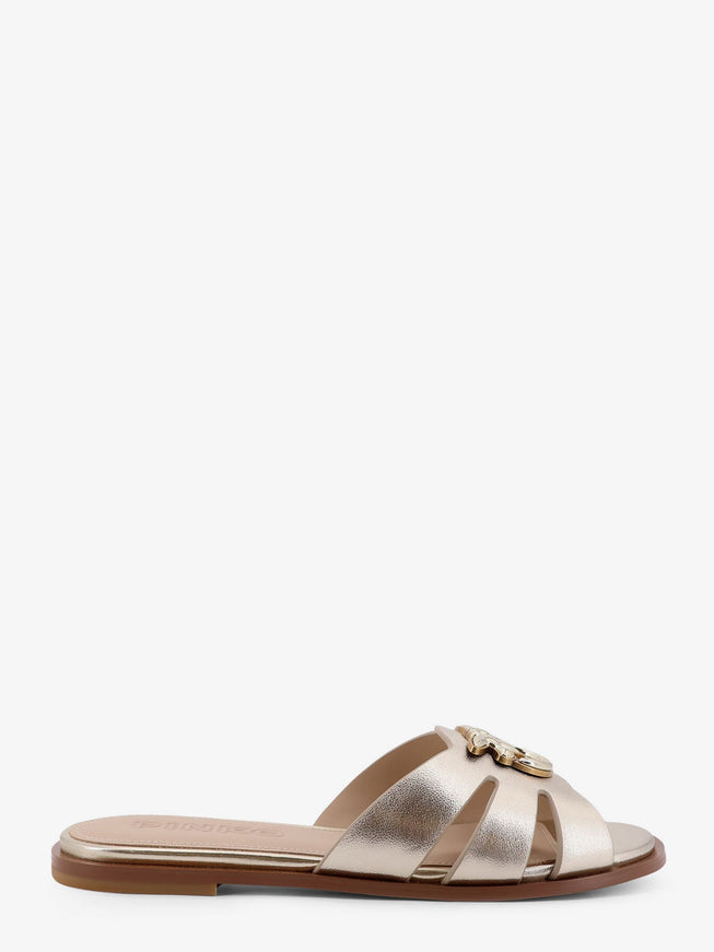 Pinko Milly Leather Sandals Argento