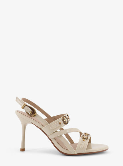 Pinko Vanda Leather Sandals Bianco
