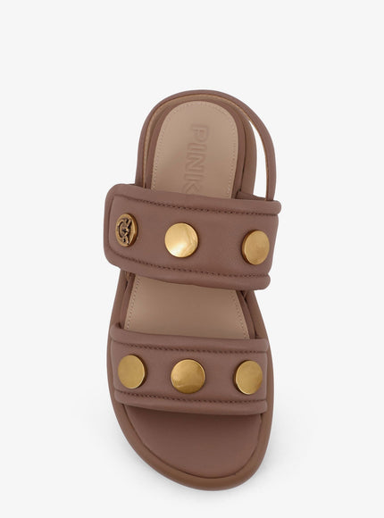 Pinko Fiona Low Leather Sandals