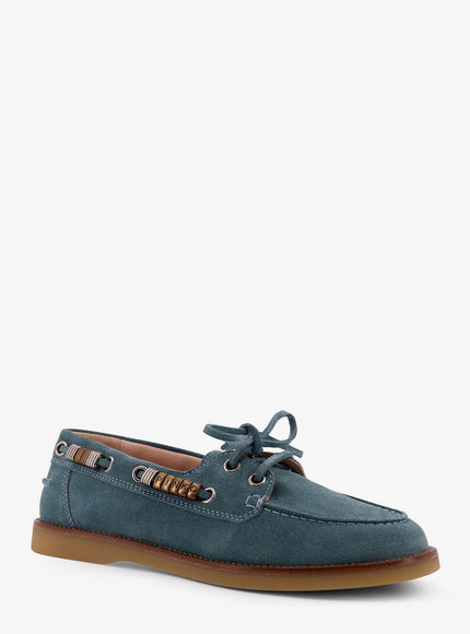 Pinko Grace Suede Loafers With Metal Lettering Logo