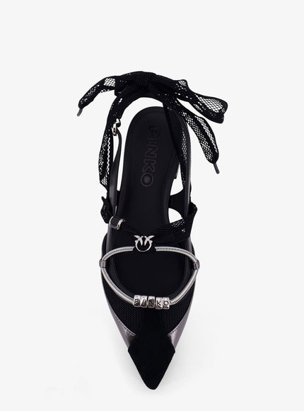 Pinko Gianira Leather Ballerinas With Suede Inserts