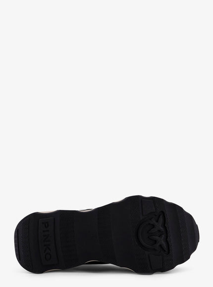 Pinko Zoe Leather Sneakers With Mesh Inserts