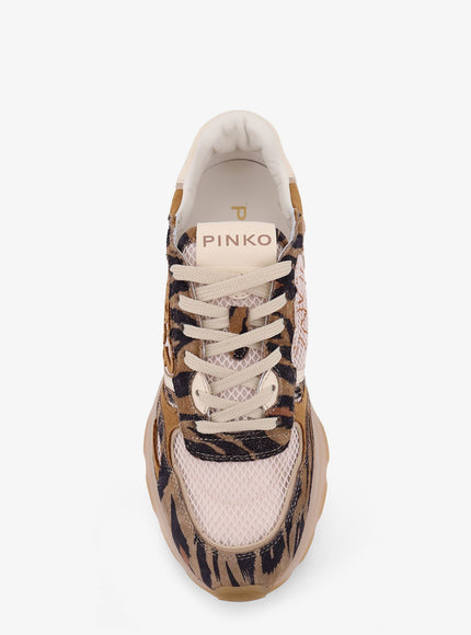 Pinko Zoe Suede Sneakers With Mesh Inserts