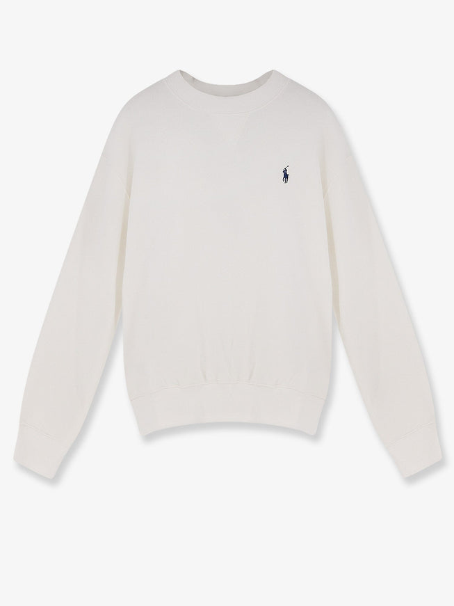 Polo Ralph Lauren Cotton Blend Sweater With Embroidered Logo On The Front White