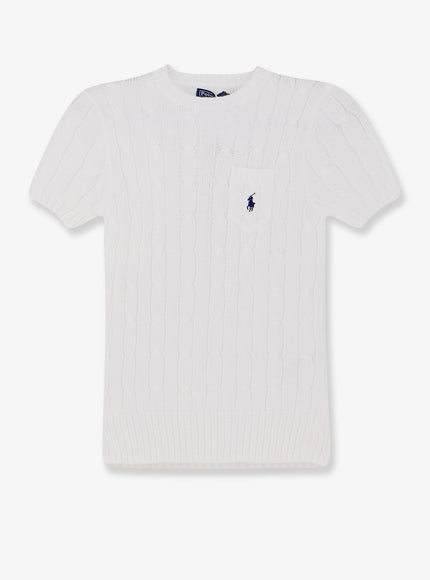 Polo Ralph Lauren Cotton Sweater With Contrasting Embroidered Logo White