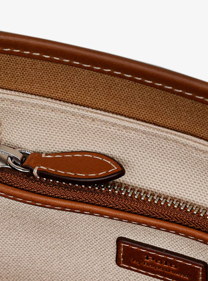 Polo Ralph Lauren Canvas Shoulder Bag With Embroidered Logo On The Front
