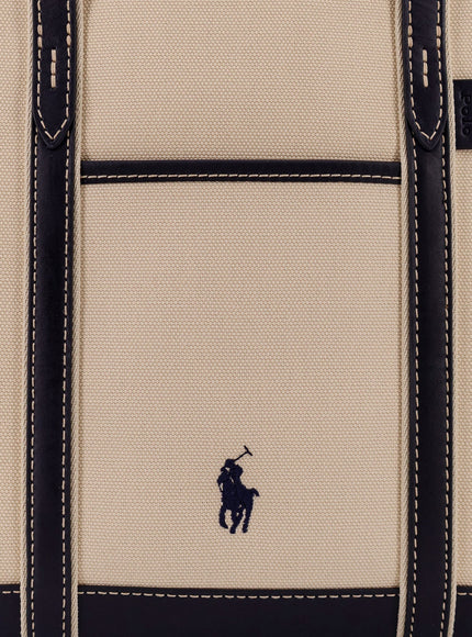 Polo Ralph Lauren Canvas Shoulder Bag With Embroidered Logo On The Front