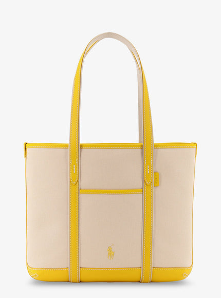 Polo Ralph Lauren Canvas Shoulder Bag With Embroidered Logo On The Front Uni Ecruracingyellow