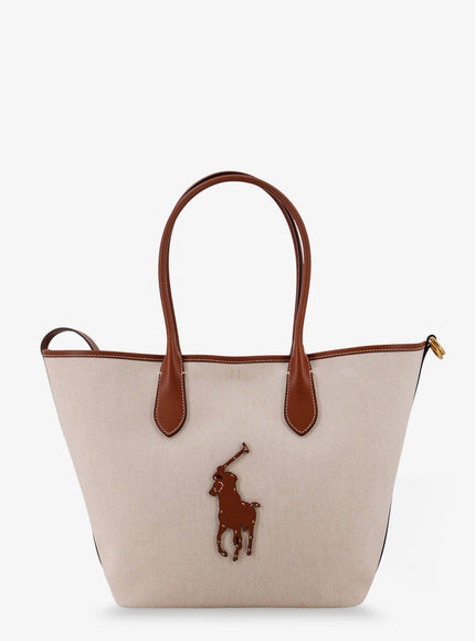 Polo Ralph Lauren Canvas Shoulder Bag With Front Logo Patch Uni Naturalcuoio
