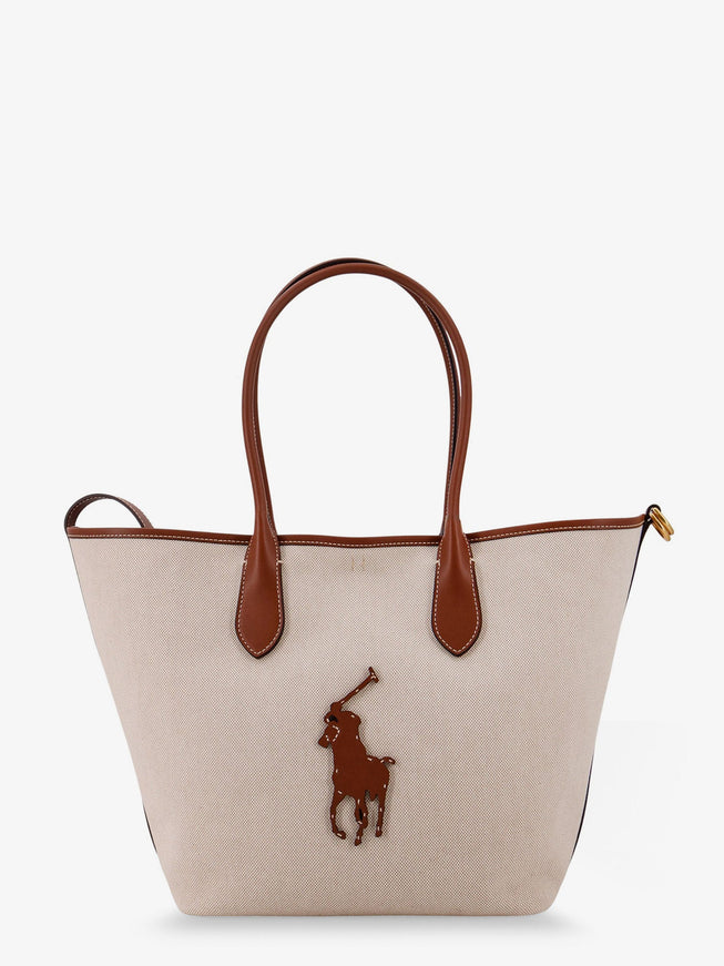 Polo Ralph Lauren Canvas Shoulder Bag With Front Logo Patch Uni Naturalcuoio