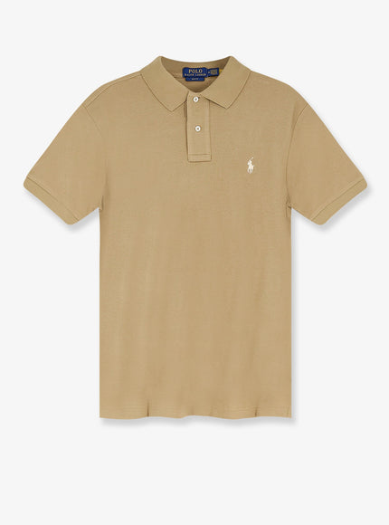 Polo Ralph Lauren Cotton Polo Shirt With Frontal Logo Embroidery Cafe Tan