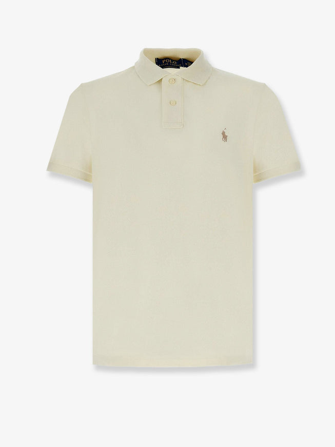 Polo Ralph Lauren Cotton Polo Shirt With Frontal Logo Embroidery Parchment Cream