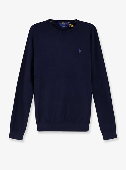 Polo Ralph Lauren Cotton Sweater With Embroidered Logo On The Front Hunter Navy