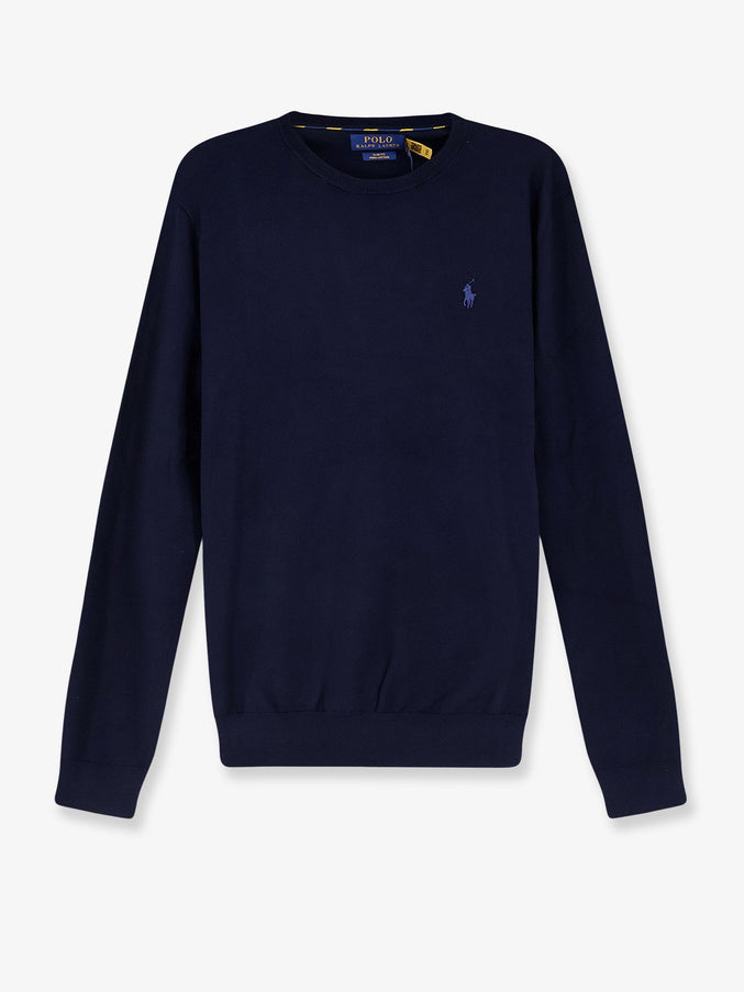 Polo Ralph Lauren Cotton Sweater With Embroidered Logo On The Front Hunter Navy