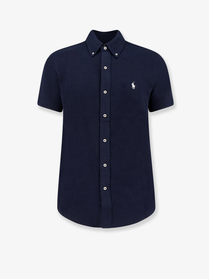 Polo Ralph Lauren Cotton Shirt With Front Embroidered Logo Aviator Navy