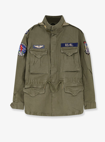 Polo Ralph Lauren Cotton Denim Jacket With Front Logo Patch Olive Mountain W Patches