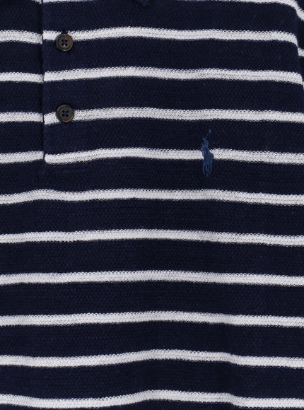 Polo Ralph Lauren Cotton And Linen Polo Shirt With Striped Pattern