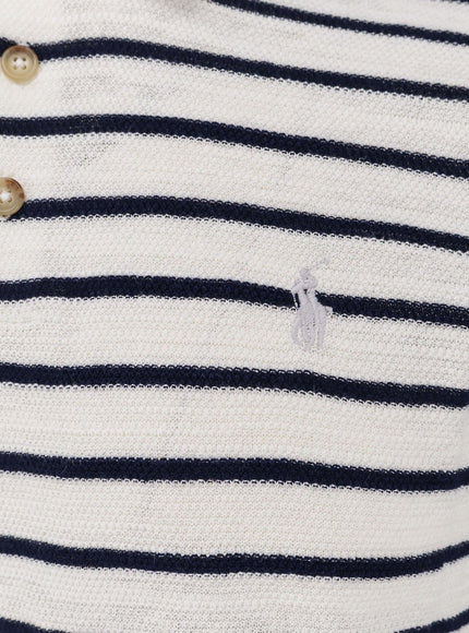 Polo Ralph Lauren Cotton And Linen Polo Shirt With Striped Pattern