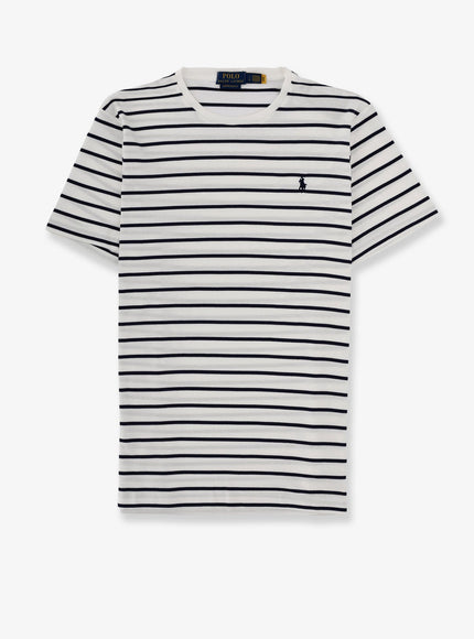 Polo Ralph Lauren Cotton T-Shirt With Striped Pattern White Refined Navy