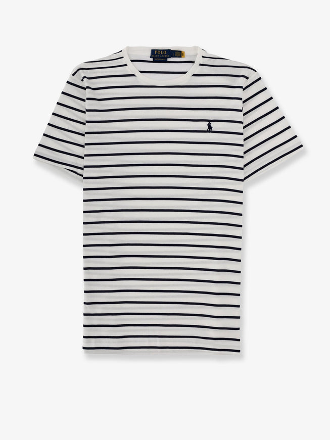 Polo Ralph Lauren Cotton T-Shirt With Striped Pattern White Refined Navy