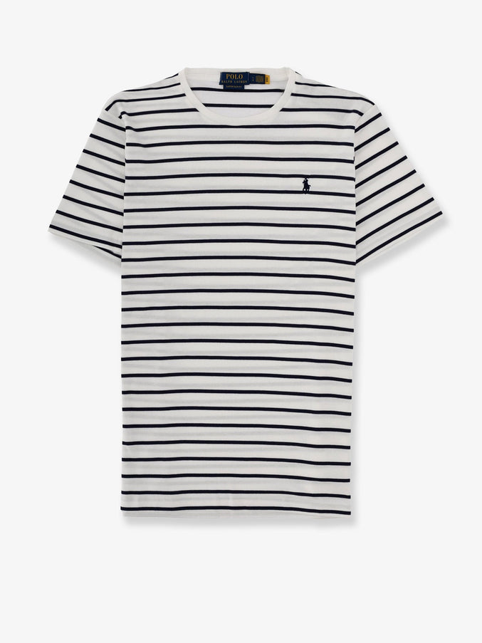 Polo Ralph Lauren Cotton T-Shirt With Striped Pattern White Refined Navy