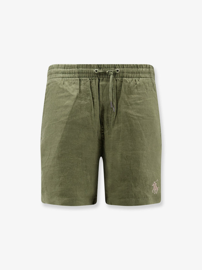 Polo Ralph Lauren Linen Bermuda Shorts With Embroidered Logo Garden Trail