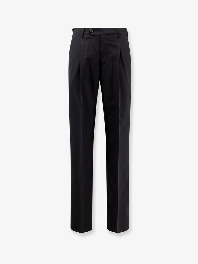 Pt Torino Union Fit Style Virgin Wool Trousers Nero