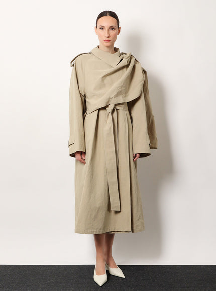 R2W Lumira Linen And Cotton Trench