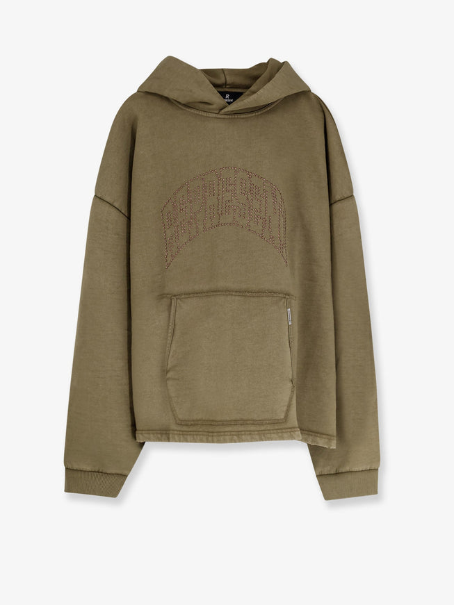 Represent Represent Embellished Hoodie Cotton Sweatshirt Vintage Khaki