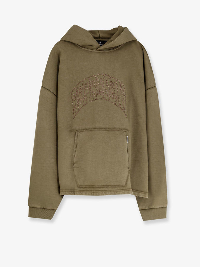 Represent Represent Embellished Hoodie Cotton Sweatshirt Vintage Khaki