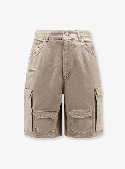 Represent Cotton Cargo Bermuda Shorts Beige