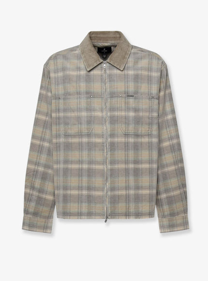 Represent Corduroy Shirt With Check Motif Mineral