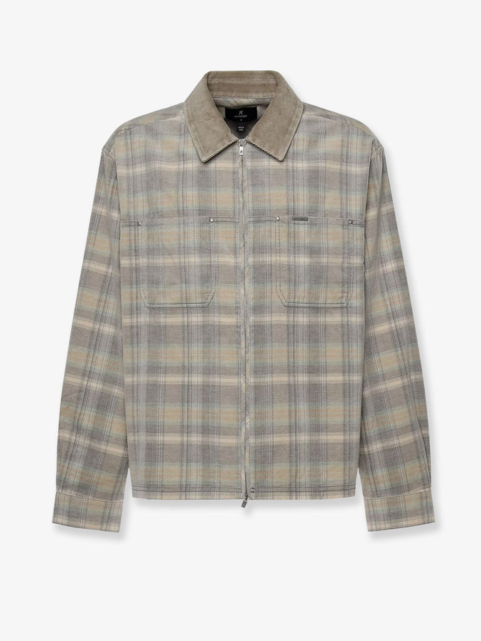 Represent Corduroy Shirt With Check Motif Mineral
