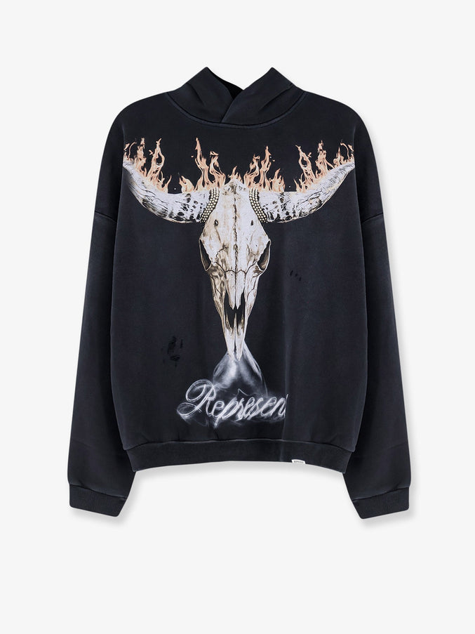 Represent Cotton Sweatshirt Stained Black
