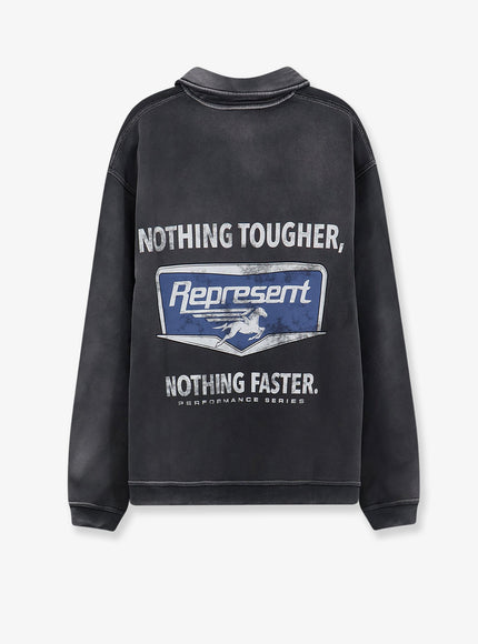 Represent Cotton Sweatshirt With Front Logo Print