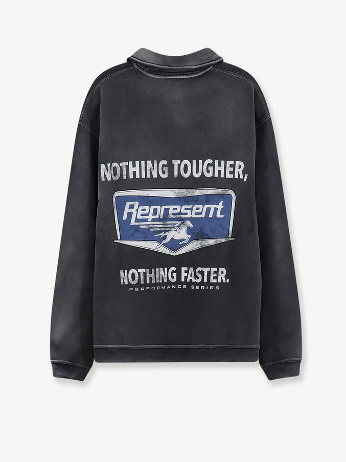 Represent Cotton Sweatshirt With Front Logo Print
