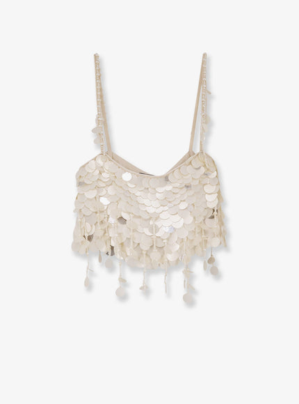 Retrofete Eudora Top With Macro-Sequins Cream