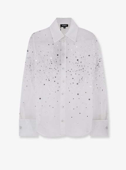 Retrofete Eugenia Shirt With All-Over Rhinestone Details Seychelles
