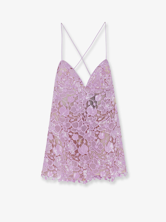 Retrofete Kamala Short Dress With All-Over Sequin Detail Lavande