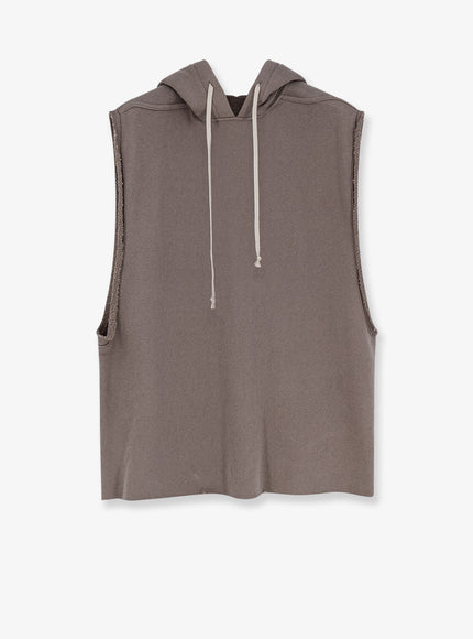 Rick Owens Sleeveless Organic Cotton Sweatshirt Dust