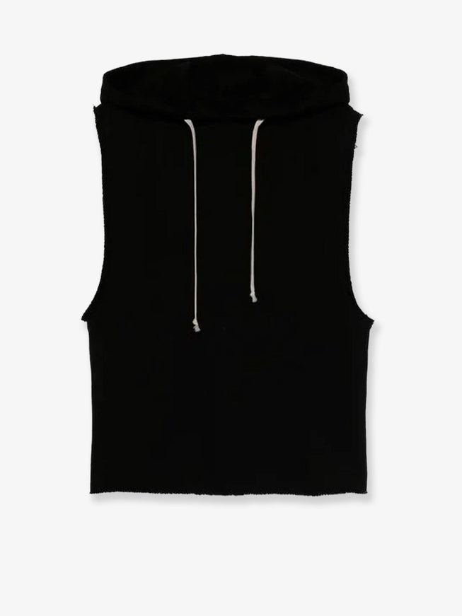 Rick Owens Sleeveless Organic Cotton Sweatshirt Black