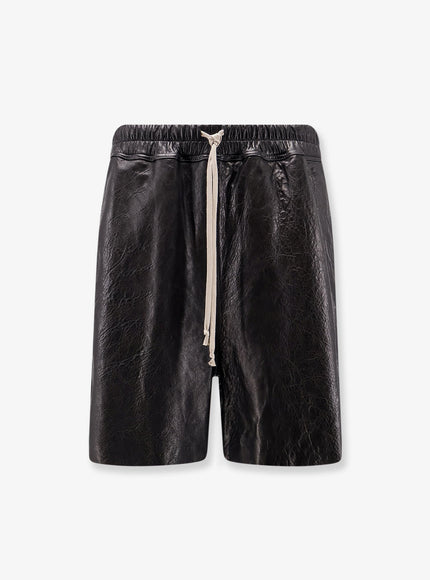 Rick Owens Leather Shorts Black
