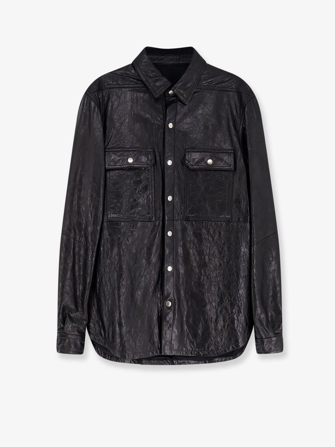 Rick Owens Outershirt Leather Jacket Black