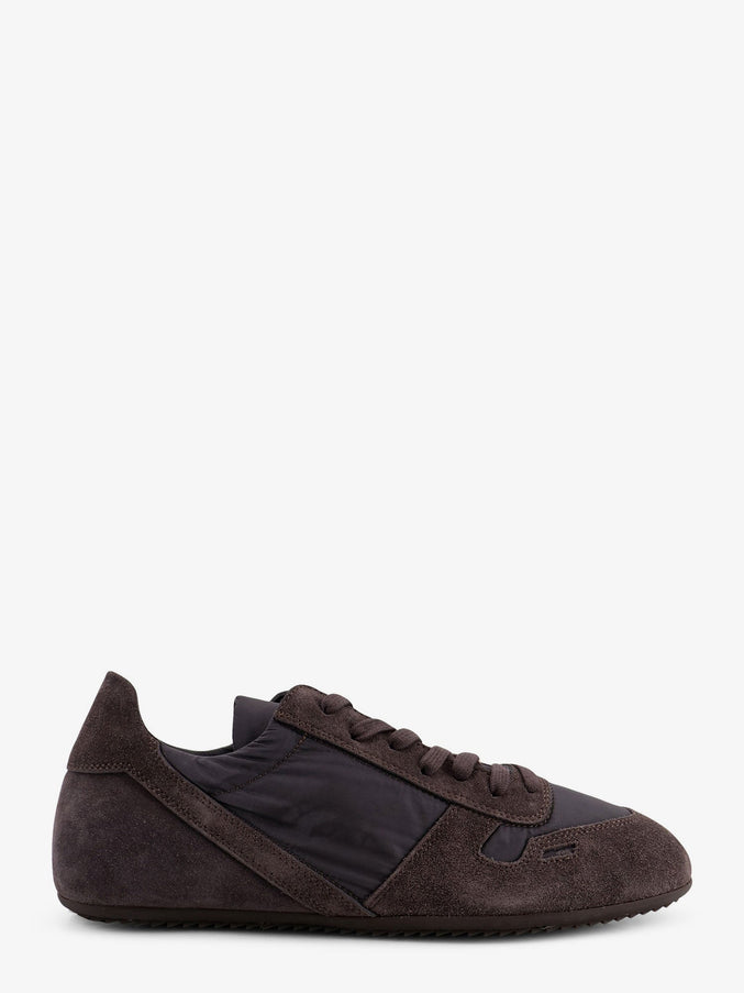 Rick Owens Minimal Nylon And Suede Sneakers Dark Dust