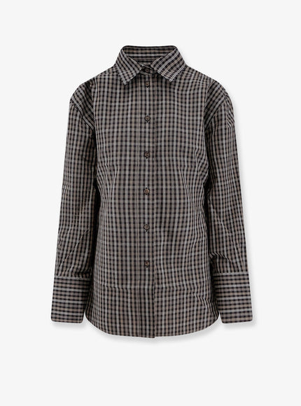Rohe Cotton Shirt With Check Pattern Blackbrown