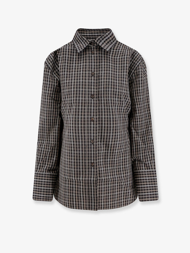Rohe Cotton Shirt With Check Pattern Blackbrown