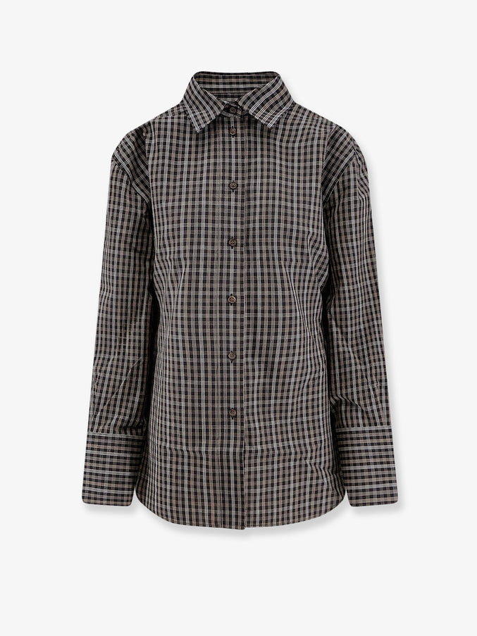 Rohe Cotton Shirt With Check Pattern Blackbrown