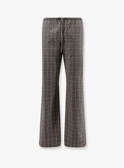 Rohe Madras Cotton Trousers Blackbrown