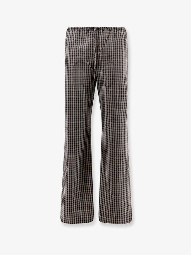 Rohe Madras Cotton Trousers Blackbrown