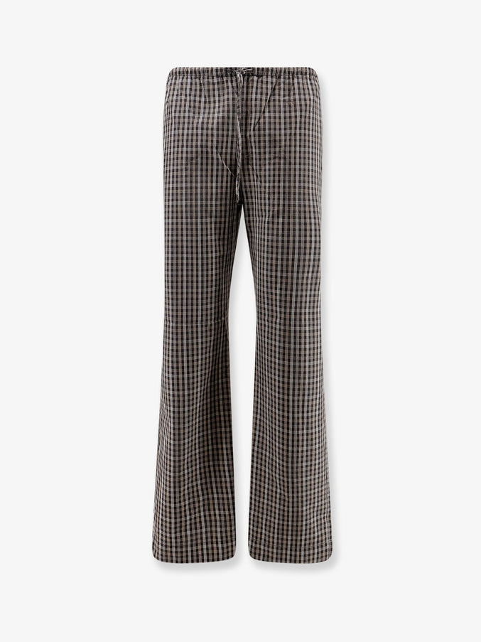 Rohe Madras Cotton Trousers Blackbrown